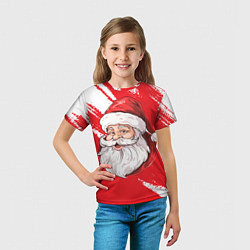 Футболка детская Санта в шапке, цвет: 3D-принт — фото 2