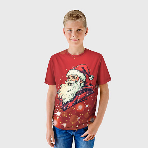Детская футболка Улыбчивый Санта / 3D-принт – фото 3
