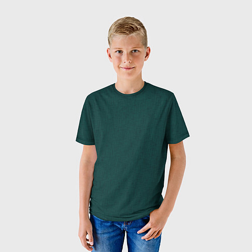 Детская футболка Тёмно-зелёный однотонный текстура / 3D-принт – фото 3