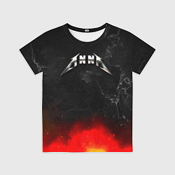 Футболка детская Анна в стиле Металлика - искры и огонь, цвет: 3D-принт