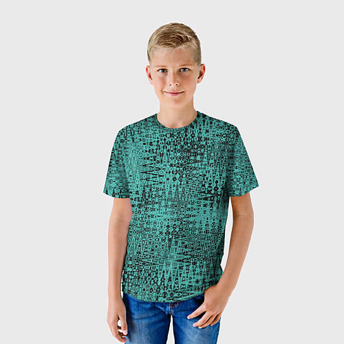 Детская футболка Абстракция сине-зелёный / 3D-принт – фото 3