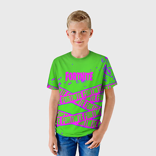 Детская футболка Fortnite неоновые краски / 3D-принт – фото 3