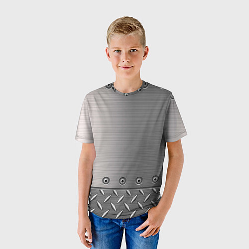 Детская футболка Стальные листы / 3D-принт – фото 3