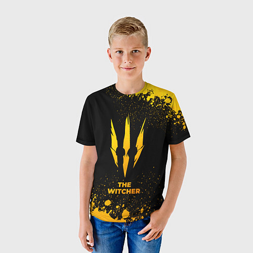 Детская футболка The Witcher - gold gradient / 3D-принт – фото 3