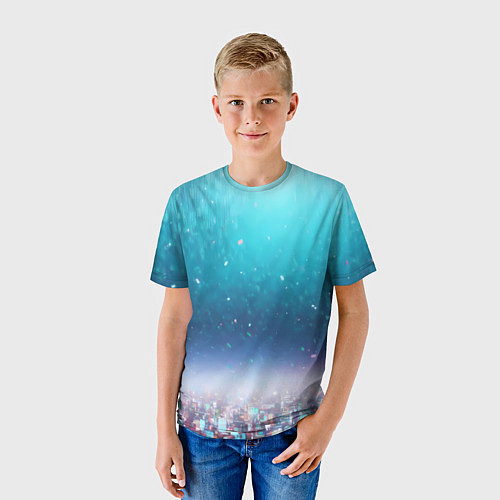 Детская футболка Футуристичный город и конфетти / 3D-принт – фото 3
