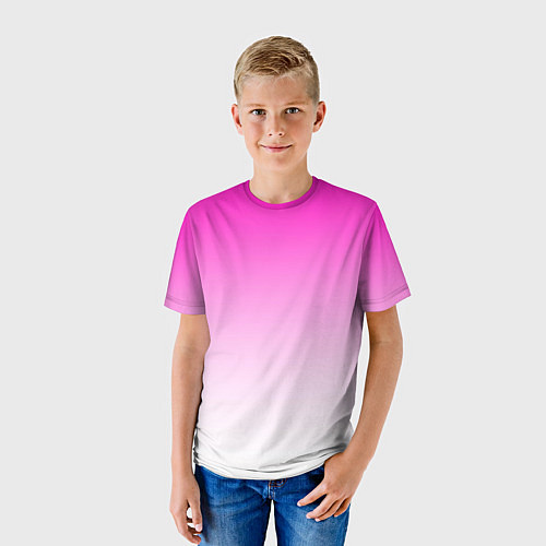 Детская футболка Розово-белый градиент / 3D-принт – фото 3
