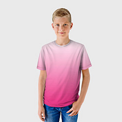Футболка детская Бело-розовый градиент, цвет: 3D-принт — фото 2