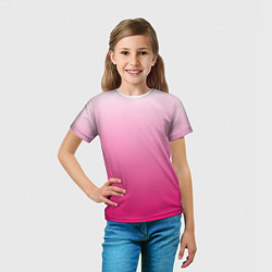 Футболка детская Бело-розовый градиент, цвет: 3D-принт — фото 2