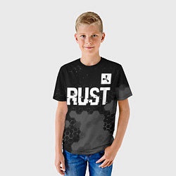 Футболка детская Rust glitch на темном фоне посередине, цвет: 3D-принт — фото 2