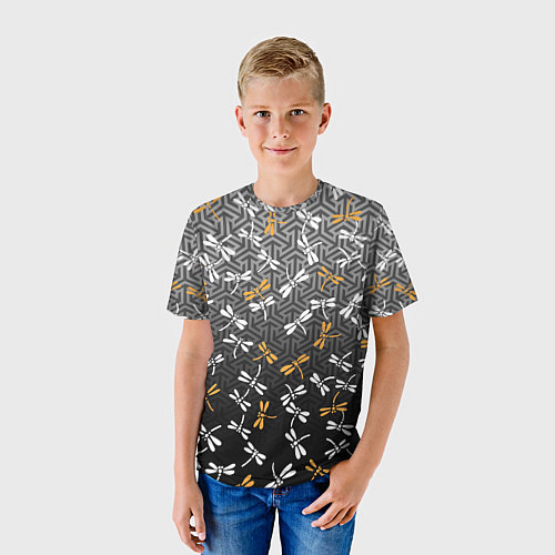 Детская футболка Стрекозы поверх графики / 3D-принт – фото 3
