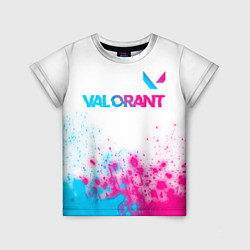 Футболка детская Valorant neon gradient style посередине, цвет: 3D-принт