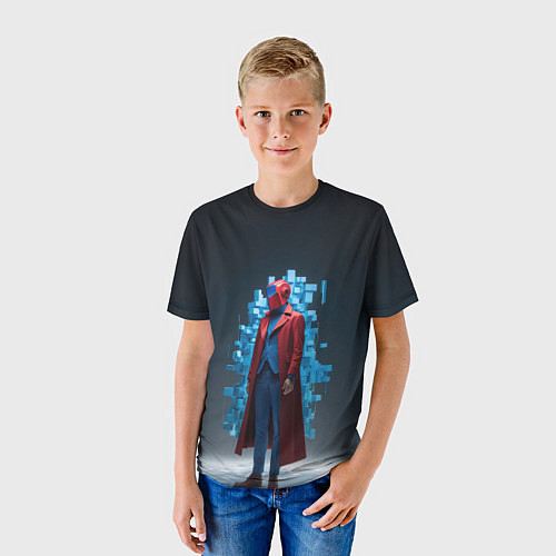 Детская футболка Стиляга в красном шлеме / 3D-принт – фото 3
