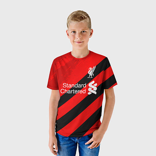 Детская футболка Ливерпуль - красные полосы / 3D-принт – фото 3