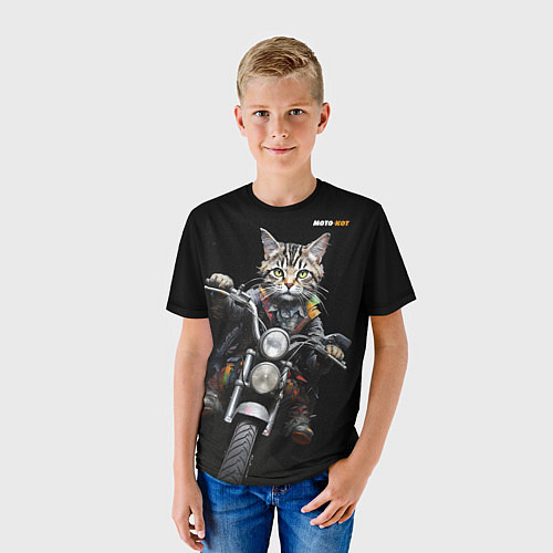 Детская футболка Мотокот / 3D-принт – фото 3