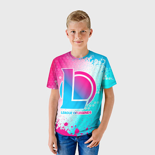 Детская футболка League of Legends neon gradient style / 3D-принт – фото 3