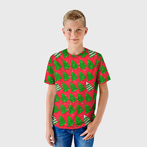 Детская футболка Рождественские ёлки / 3D-принт – фото 3