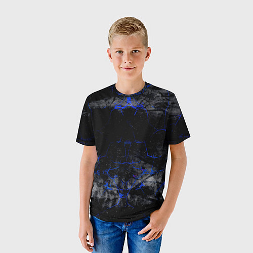 Детская футболка Синие трещины / 3D-принт – фото 3