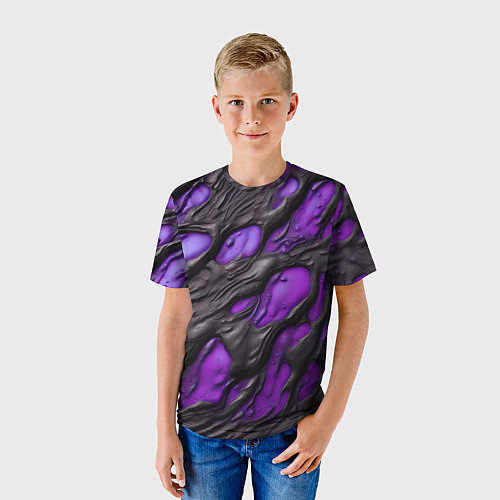 Детская футболка Фиолетовая текучая субстанция / 3D-принт – фото 3