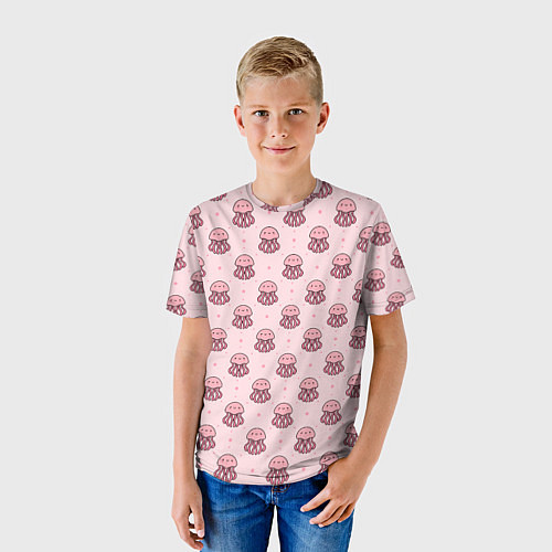 Детская футболка Розовая медуза / 3D-принт – фото 3