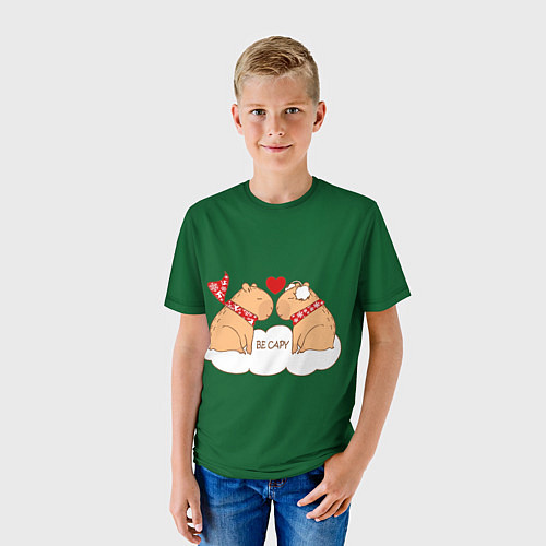 Детская футболка Капибара: be capy / 3D-принт – фото 3