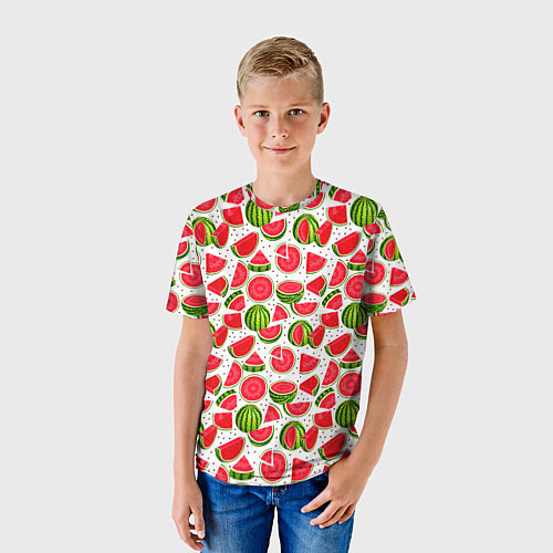 Детская футболка Нарезанный арбуз / 3D-принт – фото 3