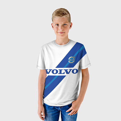 Детская футболка Volvo - white and blue / 3D-принт – фото 3