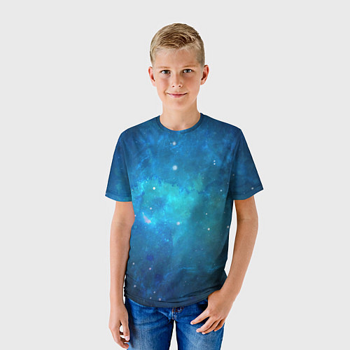 Детская футболка Голубой космос / 3D-принт – фото 3