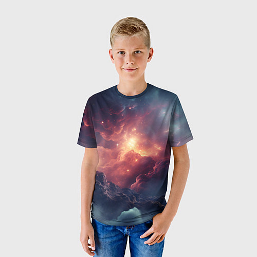 Детская футболка Космические облака / 3D-принт – фото 3