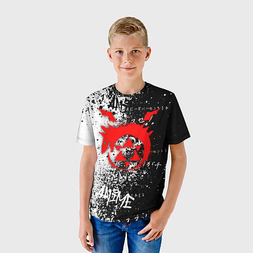 Детская футболка Знак уроборос - черно-белый / 3D-принт – фото 3