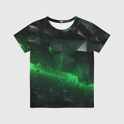 Детская футболка Трехмерность зеленой фигуры