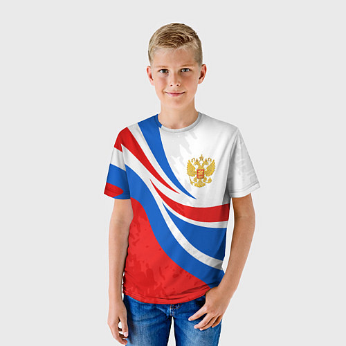 Детская футболка Россия - спортивная униформа / 3D-принт – фото 3