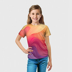 Футболка детская Желтый красный фиолетовый градиент, цвет: 3D-принт — фото 2
