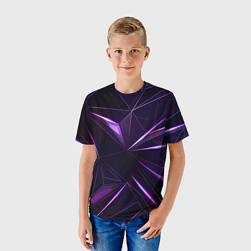 Детская футболка Фиолетовый хрусталь / 3D-принт – фото 3