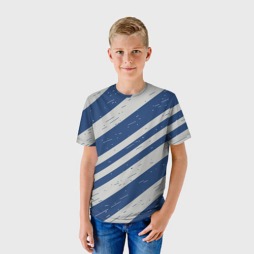 Детская футболка Сине-белый шик / 3D-принт – фото 3