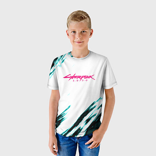 Детская футболка Cyberpunk2077 stripes / 3D-принт – фото 3