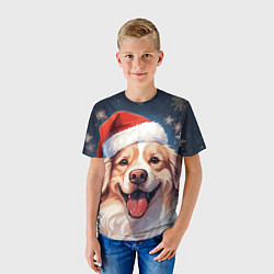 Футболка детская New Years mood from Santa the dog, цвет: 3D-принт — фото 2