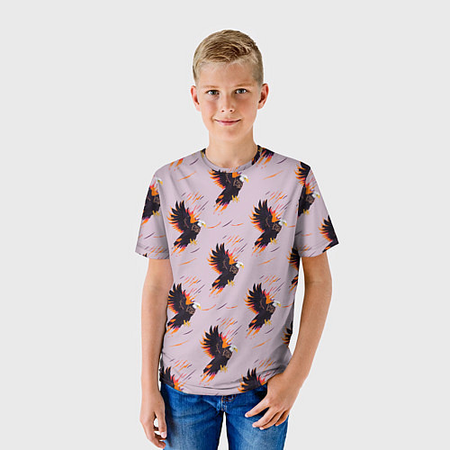 Детская футболка Орел и линии / 3D-принт – фото 3