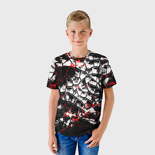 Детская футболка Черные разломы / 3D-принт – фото 3
