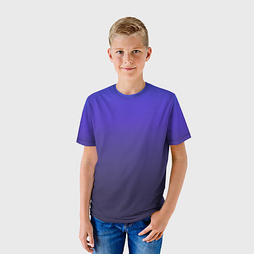 Детская футболка Градиент фиолетово голубой / 3D-принт – фото 3