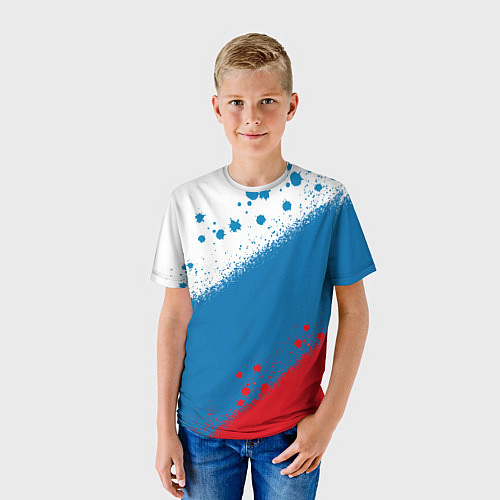 Детская футболка Российский триколор / 3D-принт – фото 3