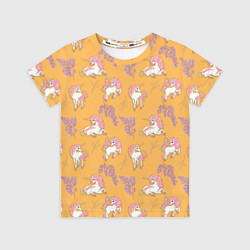 Футболка детская Единорог цветная грива, цвет: 3D-принт