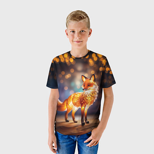 Детская футболка Декоративная оранжевая статуэтка лисы / 3D-принт – фото 3