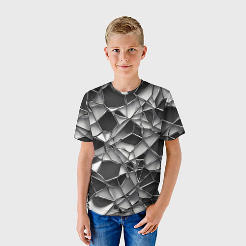 Детская футболка Чёрно-белая сетка / 3D-принт – фото 3