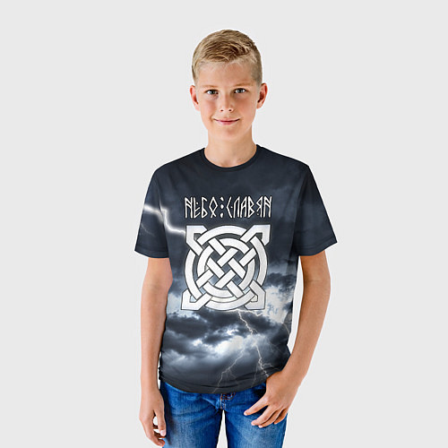 Детская футболка Грозное небо славян / 3D-принт – фото 3