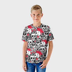 Футболка детская Черепа и звезды, цвет: 3D-принт — фото 2