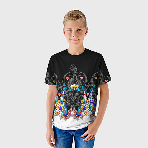 Детская футболка Узор цветочный сказочный / 3D-принт – фото 3
