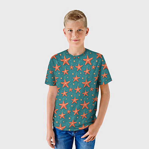 Детская футболка Морские звезды тоже хотят на ёлку / 3D-принт – фото 3