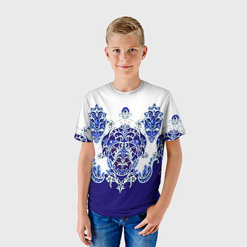 Детская футболка Узор из сапфиров / 3D-принт – фото 3