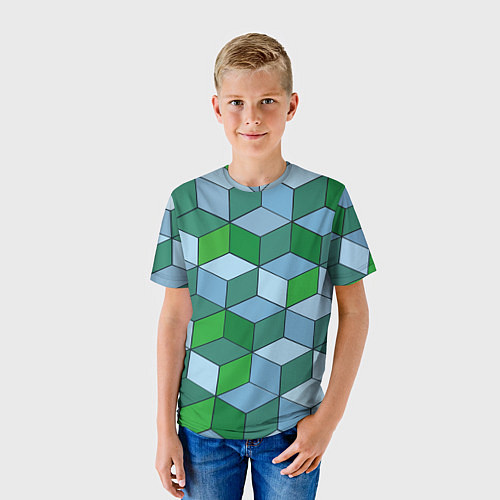 Детская футболка Ромбовая симфония / 3D-принт – фото 3
