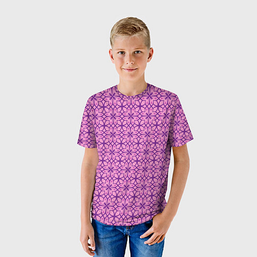 Детская футболка Фиолетовый орнамент / 3D-принт – фото 3